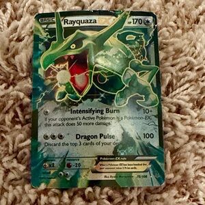 Pokemon TCG Rayquaza EX XY Roaring Skies Holo Foil Ultra Rare 75/108 NM